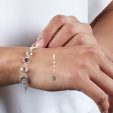 Sterling silver Morse code bracelets - Personalised gemstone jewellery