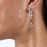 Sterling silver Morse code earrings - Personalised gemstone jewellery