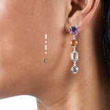 Sterling silver Morse code earrings - Personalised gemstone jewellery