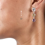 Sterling silver Morse code earrings - Personalised gemstone jewellery