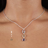 Sterling silver Morse code jewellery - Personalised gemstone pendant