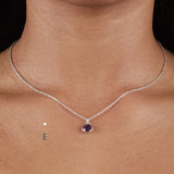 Sterling silver Morse code jewellery - Personalised gemstone pendant