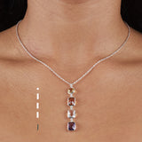 Sterling silver Morse code jewellery - Personalised gemstone pendant