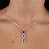 Sterling silver Morse code jewellery - Personalised gemstone pendant