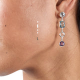 Sterling silver Morse code earrings - Personalised gemstone jewellery