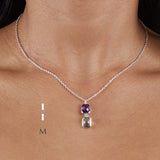 Sterling silver Morse code jewellery - Personalised gemstone pendant