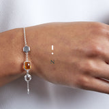 Sterling silver Morse code bracelets - Personalised gemstone jewellery