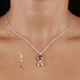 Sterling silver Morse code jewellery - Personalised gemstone pendant