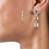 Sterling silver Morse code earrings - Personalised gemstone jewellery