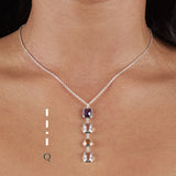 Sterling silver Morse code jewellery - Personalised gemstone pendant