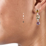 Sterling silver Morse code earrings - Personalised gemstone jewellery