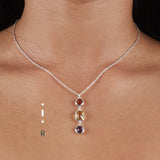 Sterling silver Morse code jewellery - Personalised gemstone pendant