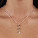 Sterling silver Morse code jewellery - Personalised gemstone pendant