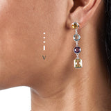 Sterling silver Morse code earrings - Personalised gemstone jewellery