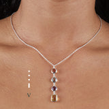 Sterling silver Morse code jewellery - Personalised gemstone pendant