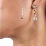 Sterling silver Morse code earrings - Personalised gemstone jewellery