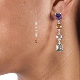 Sterling silver Morse code earrings - Personalised gemstone jewellery