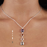 Sterling silver Morse code jewellery - Personalised gemstone pendant
