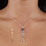 Sterling silver Morse code jewellery - Personalised gemstone pendant