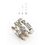Unisex Ring 18ct Recycled Yellow Gold Morse Code Letters ILY I LOVE YOU