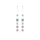 "B" Aquafiore Earrings - Silver