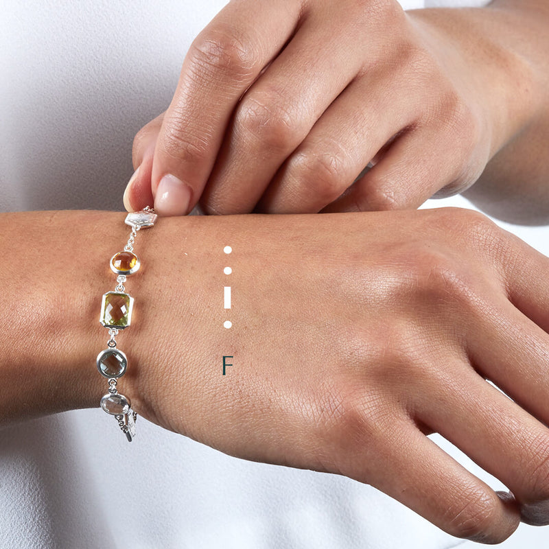 Sterling silver Morse code bracelets - Personalised gemstone jewellery