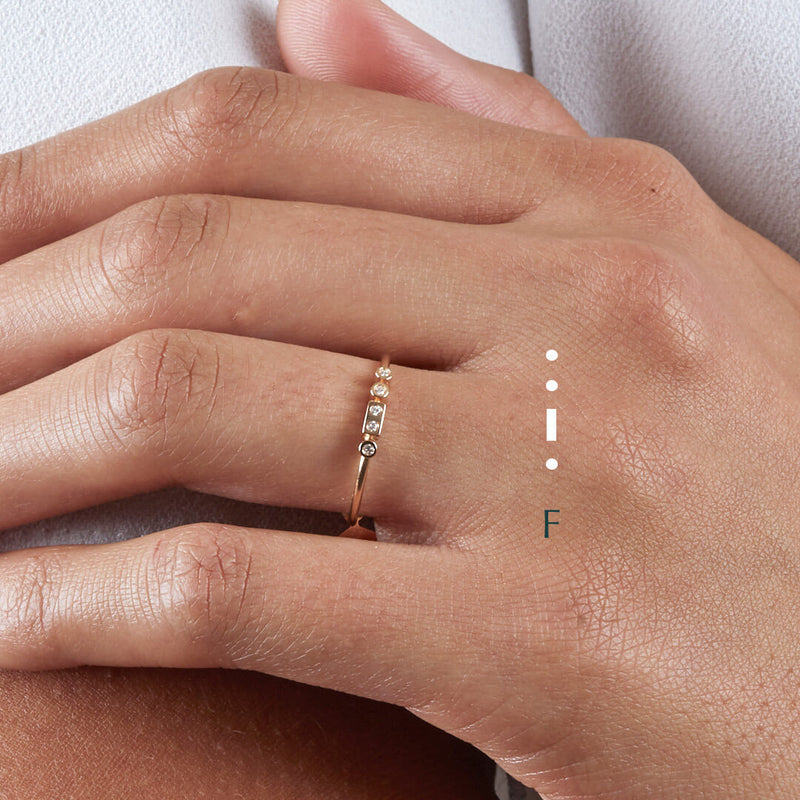 Fine Morse code jewellery - Mayfair 18ct gold ring