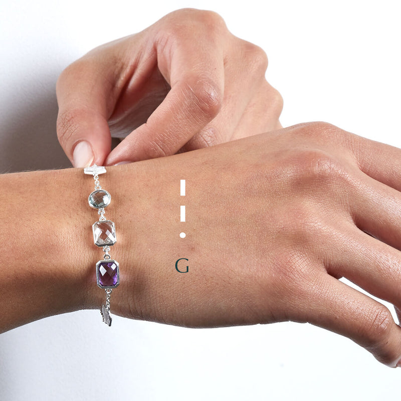 Sterling silver Morse code bracelets - Personalised gemstone jewellery