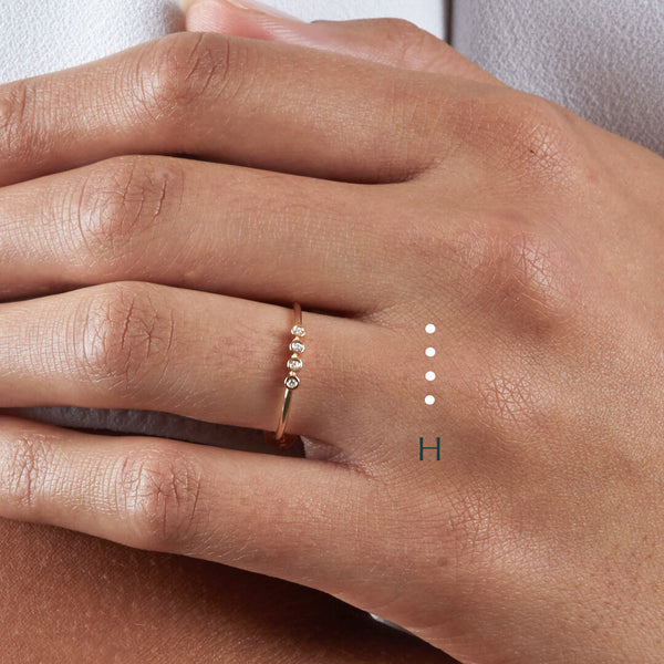 Fine Morse code jewellery - Mayfair 18ct gold ring