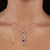Sterling silver Morse code jewellery - Personalised gemstone pendant