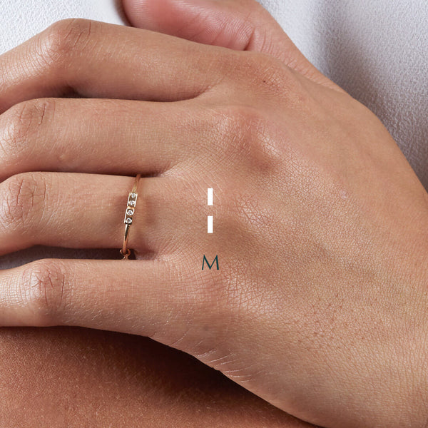 Fine Morse code jewellery - Mayfair 18ct gold ring