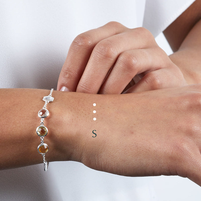 Sterling silver Morse code bracelets - Personalised gemstone jewellery