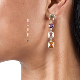 Sterling silver Morse code earrings - Personalised gemstone jewellery