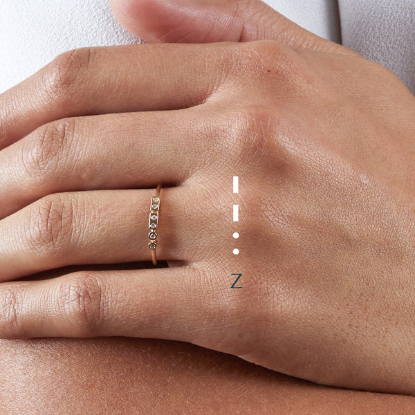 Fine Morse code jewellery - Mayfair 18ct gold ring