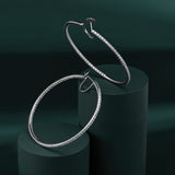 Diamond Sade Hoop Earrings - Iconic