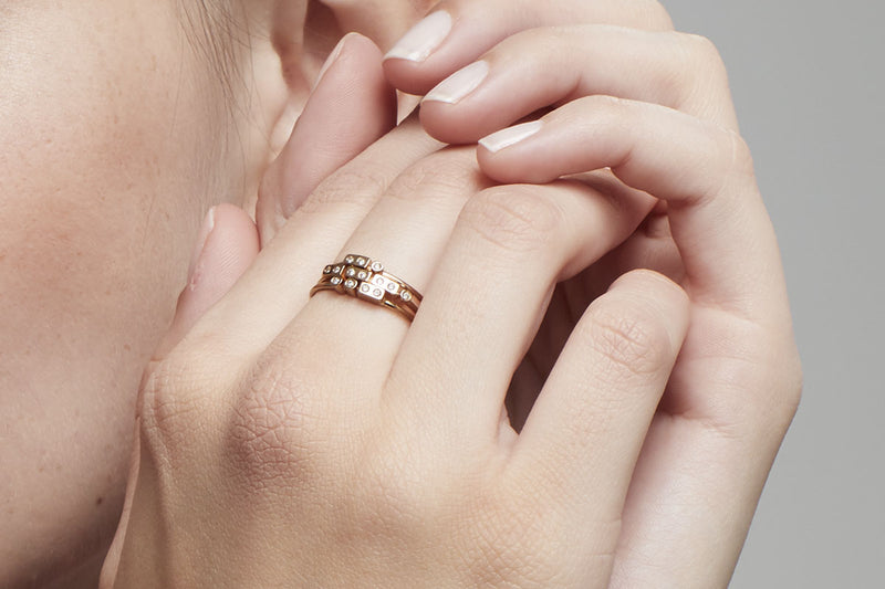 Large Code Rings Morse Code Diamond Rings | codebyEdge