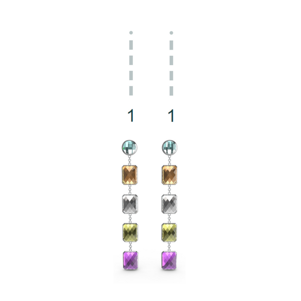 "1" Aquafiore Earrings - Silver