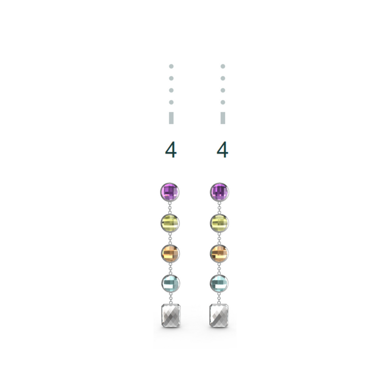 "4" Aquafiore Earrings - Silver