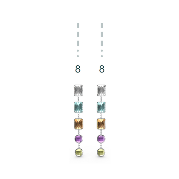 "8" Aquafiore Earrings - Silver