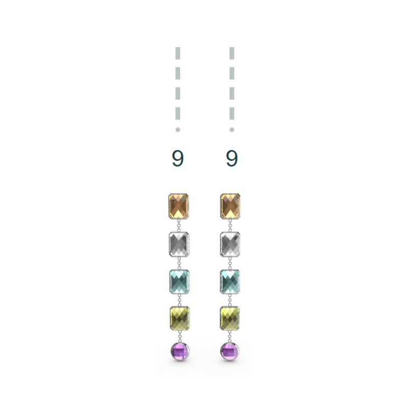 "9" Aquafiore Earrings - Silver
