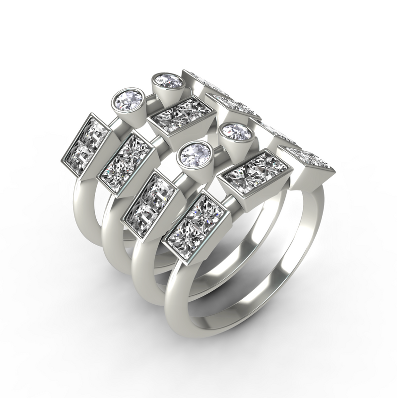 “XOXO” Amanti Rings - Platinum