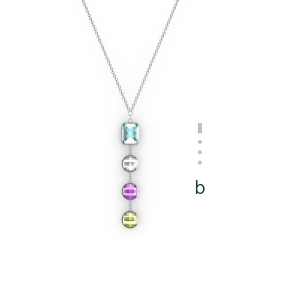 "B" Aquafiore Pendant - Silver