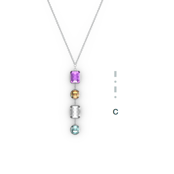"C" Aquafiore Pendant - Silver