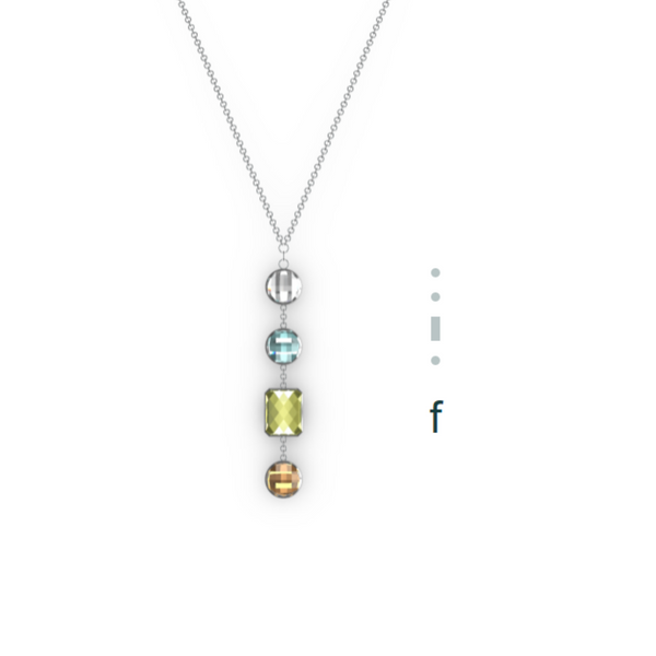 "F" Aquafiore Pendant - Silver