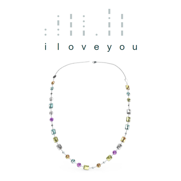 "I LOVE YOU" Aquafiore Necklace - Silver