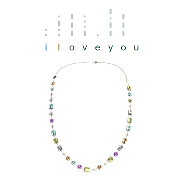 "I LOVE YOU" Aquafiore Necklace - 18ct Yellow Gold