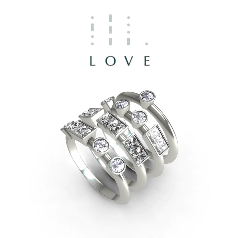 “LOVE” Amanti Rings - Platinum