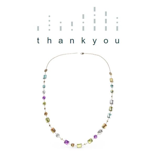 "THANK YOU" Aquafiore Necklace - 18ct Yellow Gold