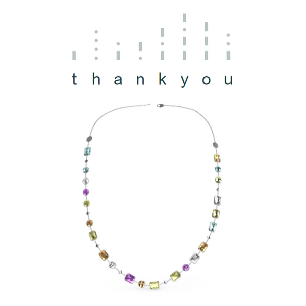 "THANK YOU" Aquafiore Necklace - Silver