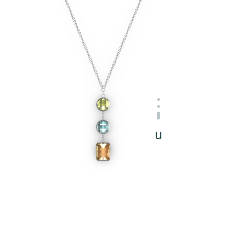 "U" Aquafiore Pendant - Silver